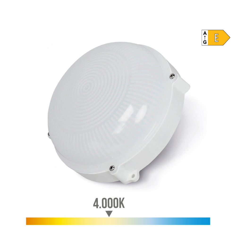 APLIQUE EXTERIOR LED CIRCULAR 12W IP65 4000K LUZ DIA Ø18,8x7,5cm EDM