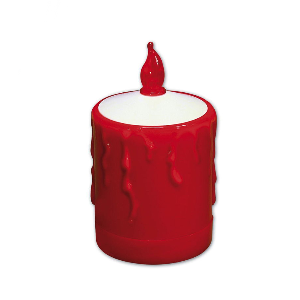 VELA PARA DIFUNTOS (CEMENTERIO) CON LUZ LED. COLOR ROJO 2xAA (PILAS NO INCLUIDAS) - Ítem