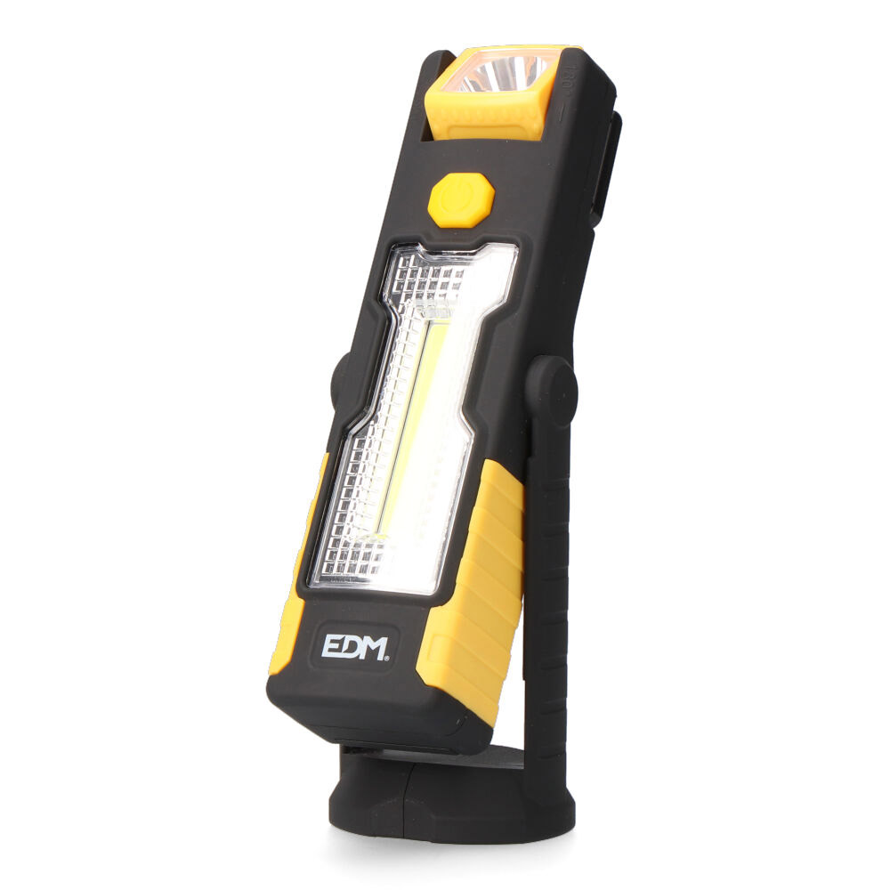 LINTERNA LED COB XL DOBLE FUNCION 1LED 3W + 1 LED 1W CON GANCHO + IMAN 3xAAA (PILAS INCLUIDAS) EDM - Ítem