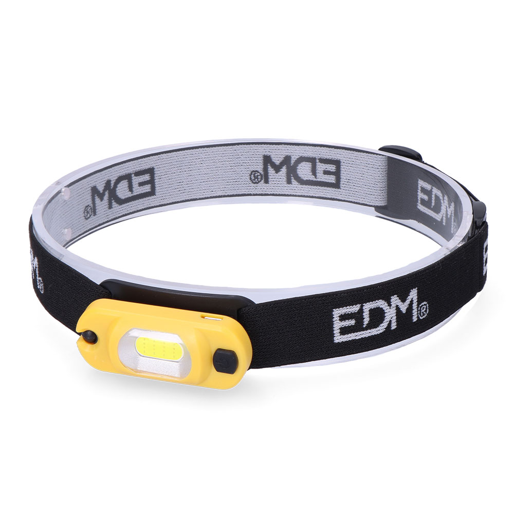LINTERNA FRONTAL RECARGABLE 1 LED COB 1W 3,7V 250mAh EDM - Ítem