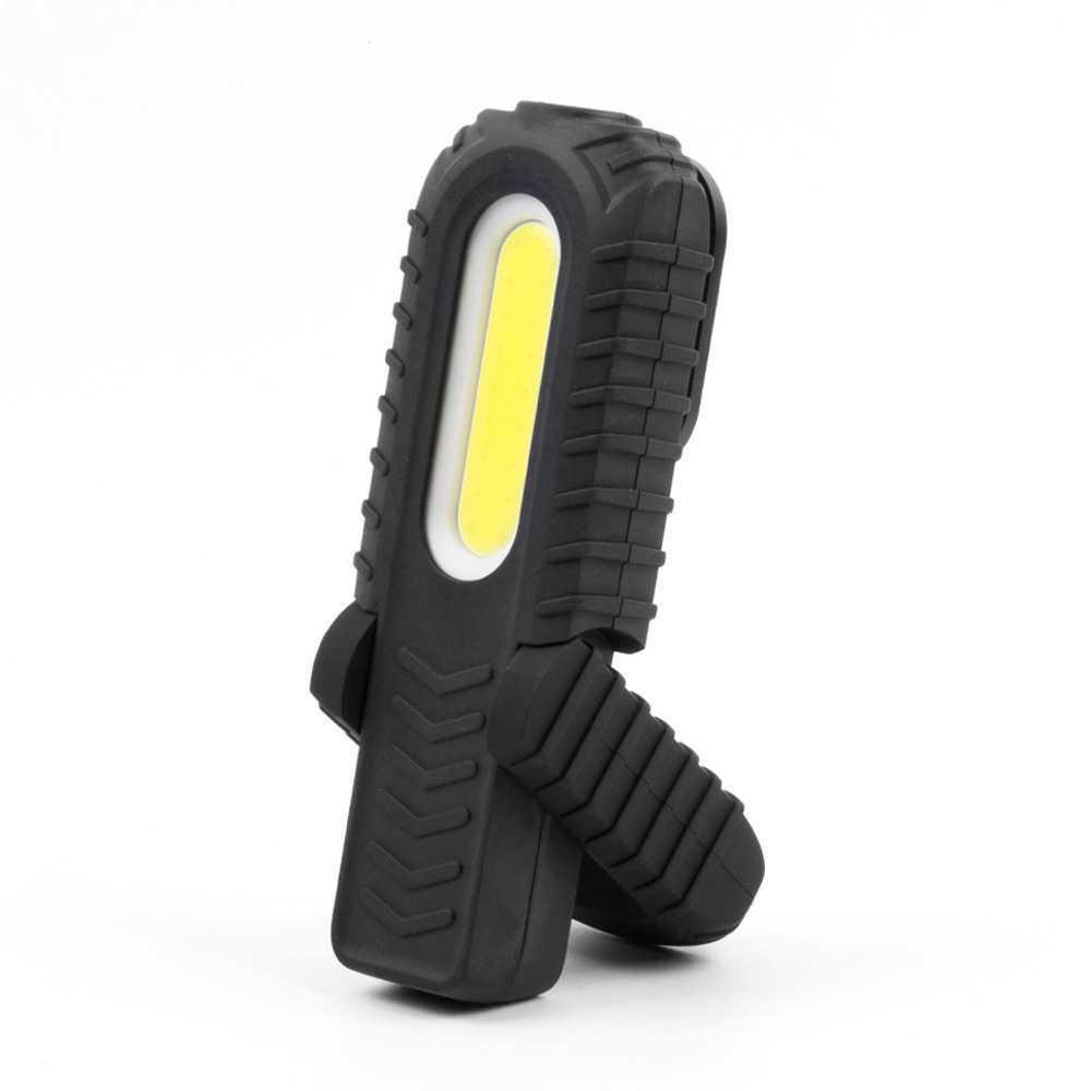 LINTERNA LED COB 3W 90lm + 5W 300lm RECARGABLE CON USB. CON GANCHO + IMAN + SOPORTE. EDM