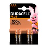 PILA ALKALINA DURACELL PLUS POWER AAA - LR03 1,5V (BLISTER 4 unid.) Ø10,5x44,5mm