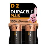 PILA ALKALINA DURACELL PLUS POWER D - LR20 1,5V (BLISTER 2 unid.) Ø34,2x61,5mm