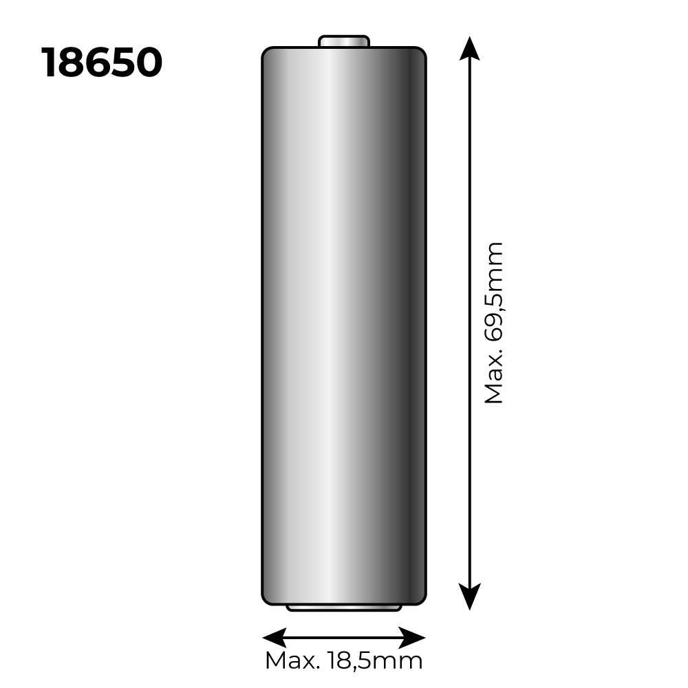 PILA DE LITIO RECARGABLE 3,7V 2300mAh (RECAMBIO REF: 36100/36105/36115/70390) MOD: 18650 Ø18´5mm x 69´5mm