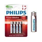 PILA ALKALINA PHILIPS AAA - LR03 1,5V (BLISTER 4 unid.) Ø10,5x44,5mm