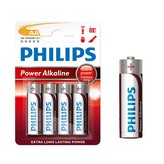 PILA ALKALINA PHILIPS AA - LR06 1,5V (BLISTER 4 unid.) Ø14,5x50,5mm