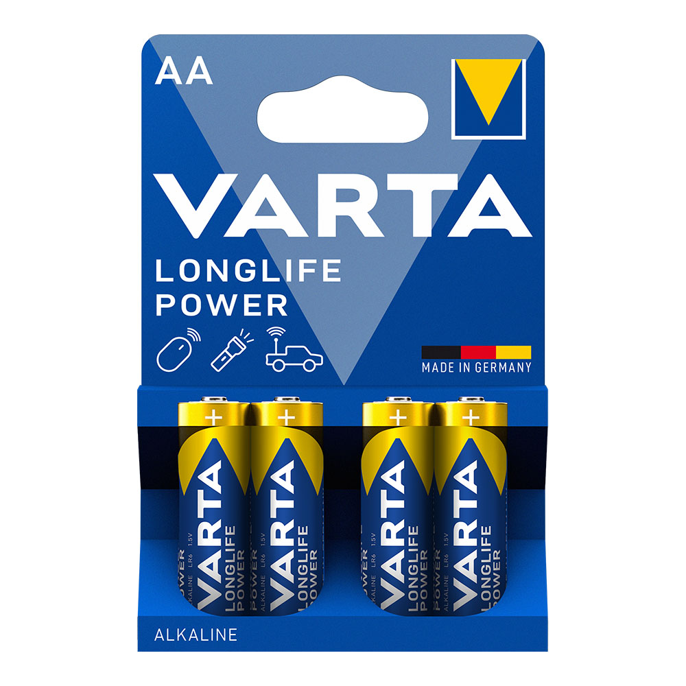 PILA VARTA ALKALINA LONGLIFE POWER LR6 AA (BLISTER 4 unid.)