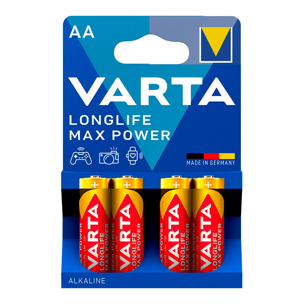 PILA VARTA LONGLIFE MAX POWER AA - LR06 (BLISTER 4 unid.) Ø14,5x50,5mm