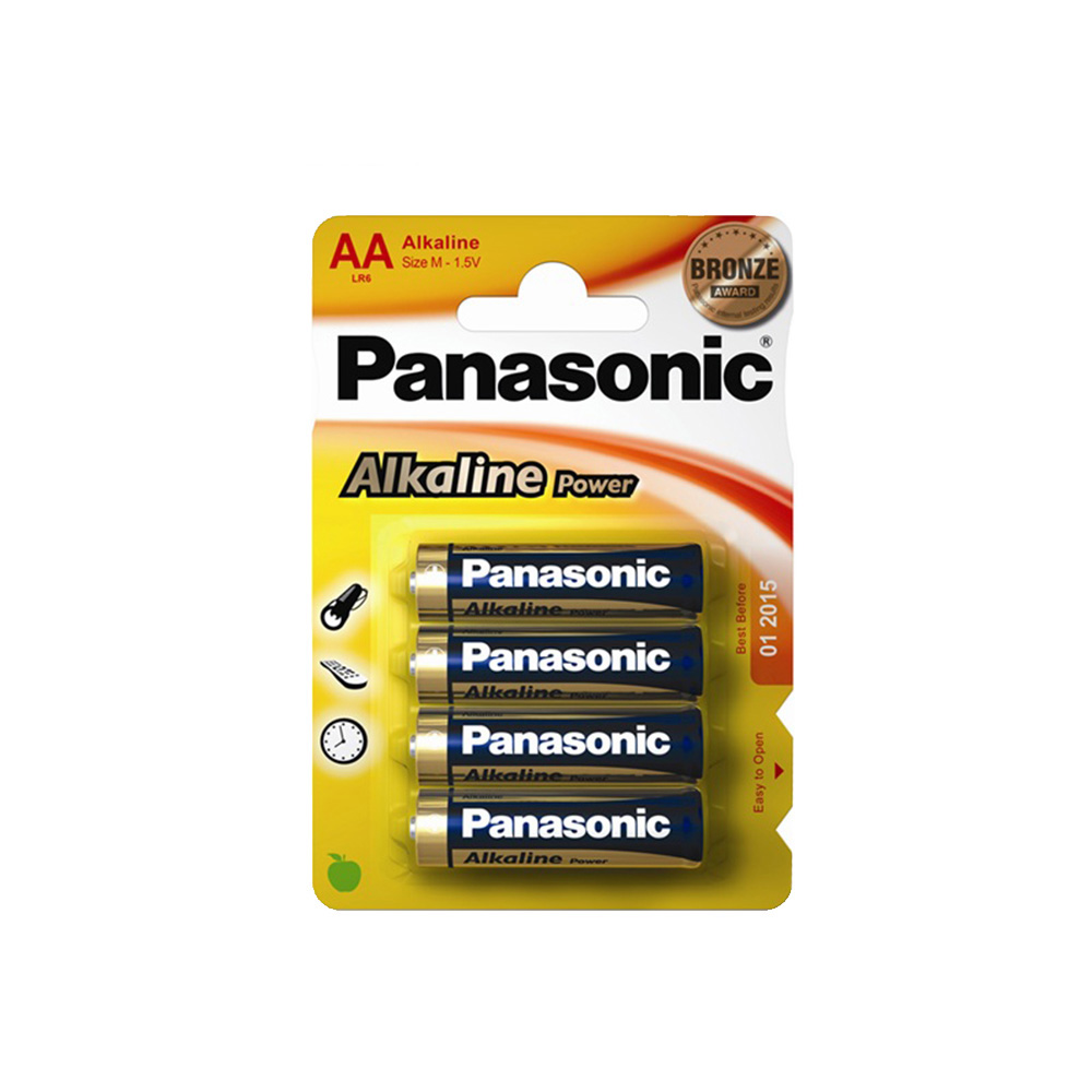 PILA ALKALINA PANASONIC BRONZE AA - LR06 1,5V (BLISTER 4 unid.) Ø14,5x50,5mm