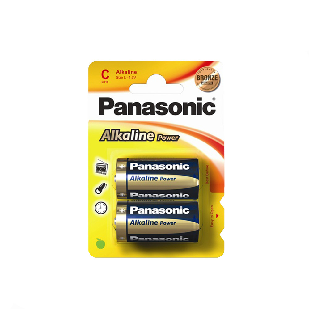 PILA ALKALINA PANASONIC BRONZE C - LR14 1,5V (BLISTER 2 unid.) Ø26,2x50mm