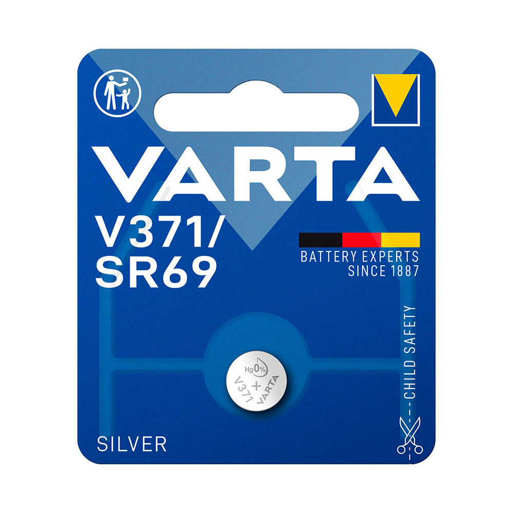 PILA VARTA SR69 - V371 SILVER 1,55V (BLISTER 1 unid.) Ø9,5x2,05mm