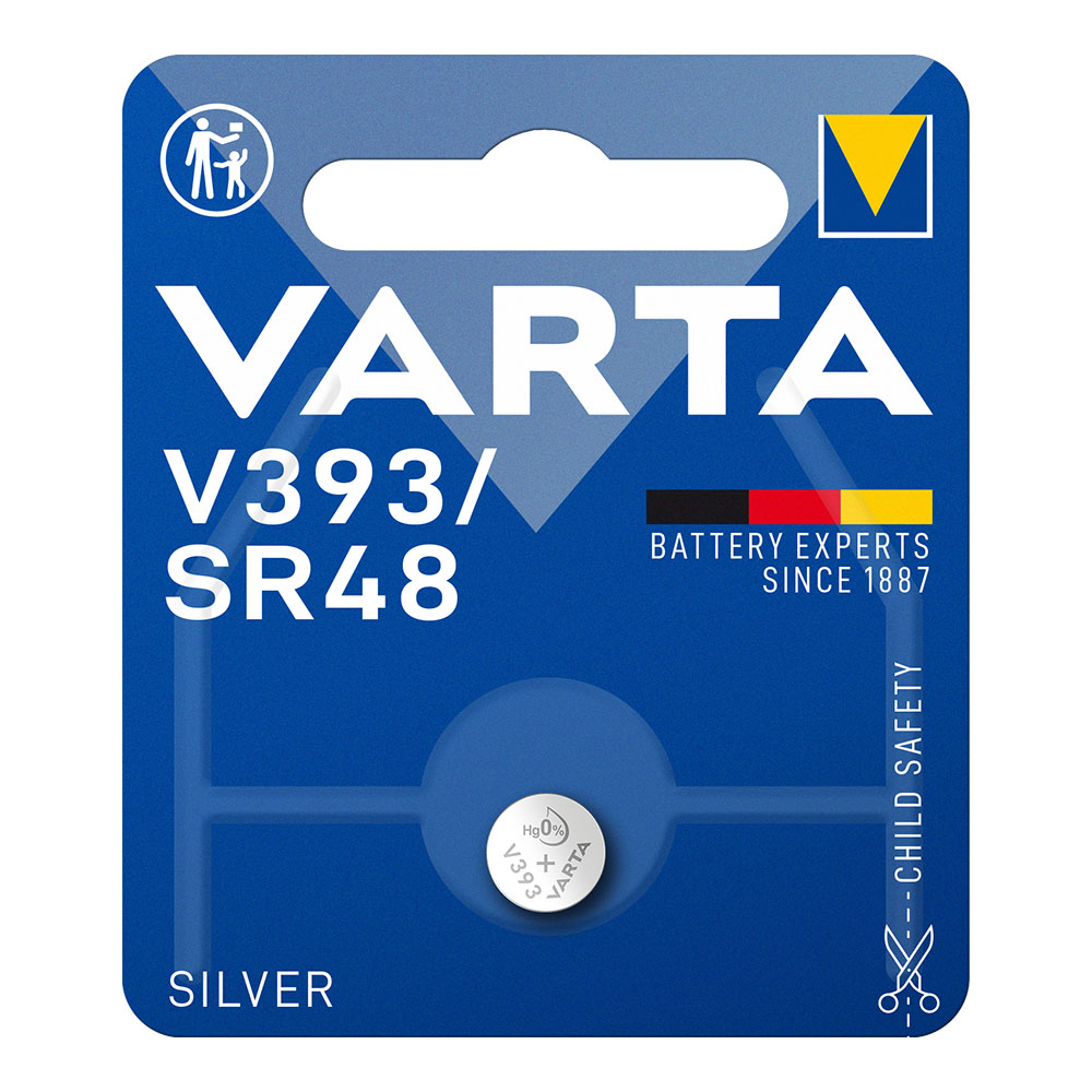 MICRO PILA DE BOTON VARTA SILVER SR48 - V393 1,55V (BLISTER 1 unid.) Ø7,9x5,4mm