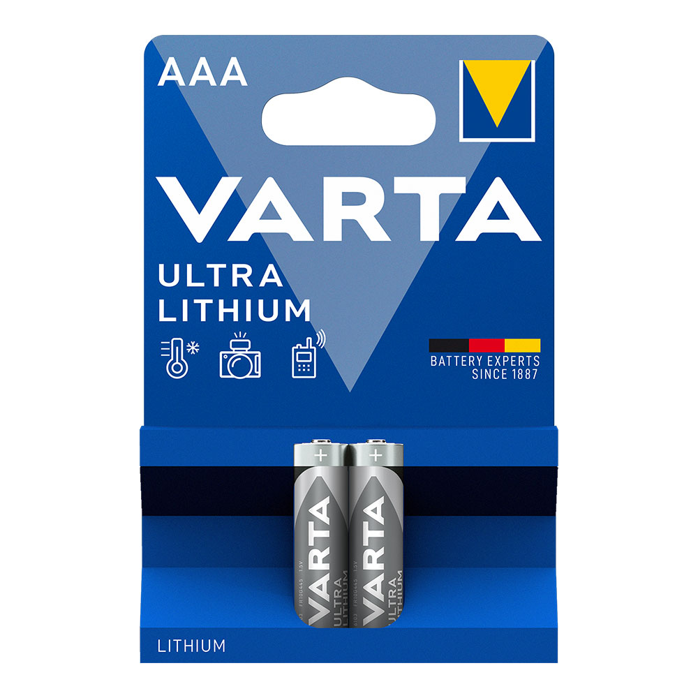 PILA VARTA ULTRA LITHIUM AAA - LR03 (BLISTER 2 unid.) Ø10,5x44,5mmI