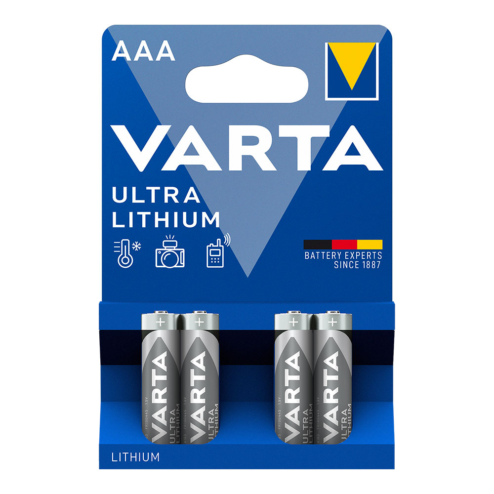 PILA VARTA ULTRA LITHIUM AAA - LR03 (BLISTER 4 unid.) Ø10,5x44,5mm - Ítem