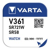 MICRO PILA DE BOTON VARTA SILVER SR58 - V361 1,55V (BLISTER 1 unid.) Ø7,9x2,1mm