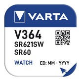 MICRO PILA DE BOTON VARTA SR60 - V364 1,55V (BLISTER 1 unid.) Ø6,8x2,15mm