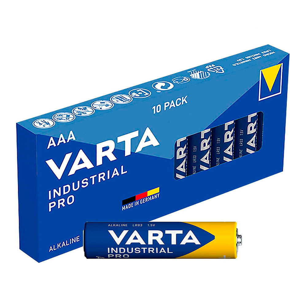 PACK DE 10 PILAS AAA LR03 VARTA INDUSTRIAL PRO Ø10,5x44,5mm