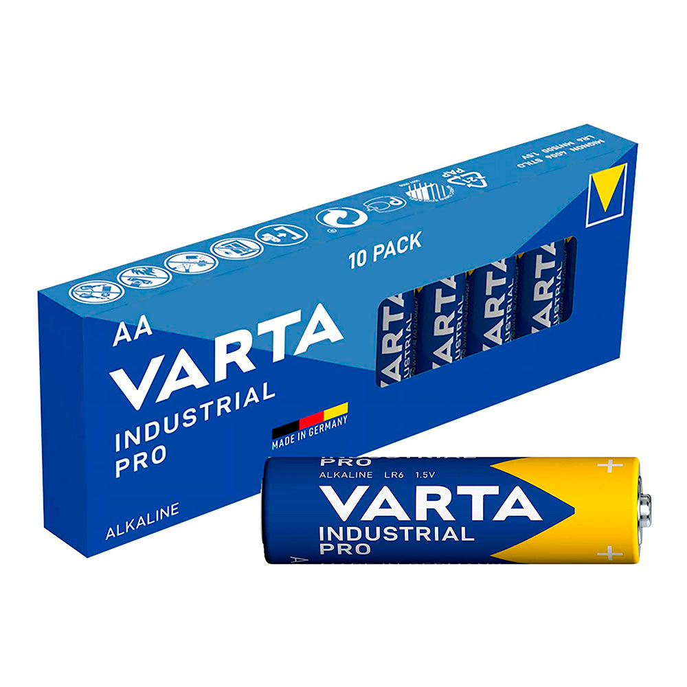 PACK DE 10 PILAS AA LR06 VARTA INDUSTRIAL PRO Ø14,5x50,5mm