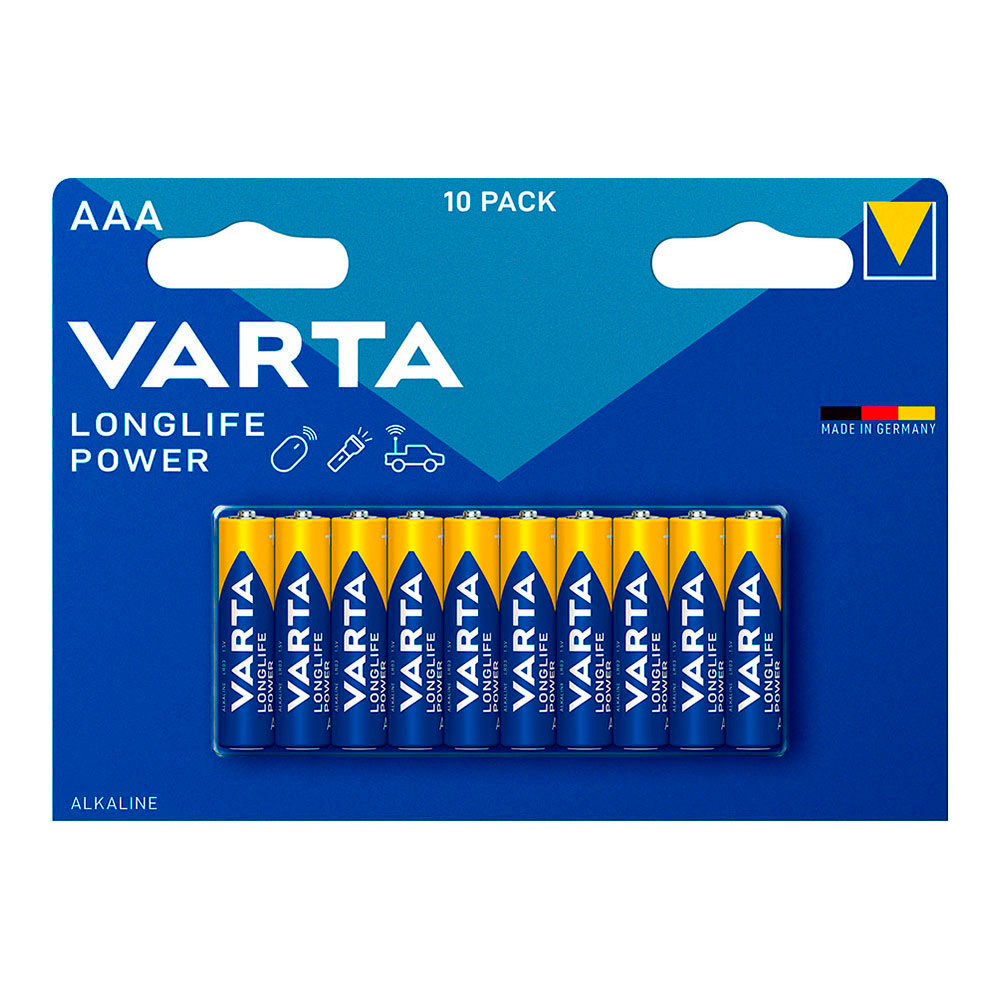 PILA VARTA LONGLIFE POWER AAA - LR03 (BLISTER 10 unid.) Ø10,5x44,5mm