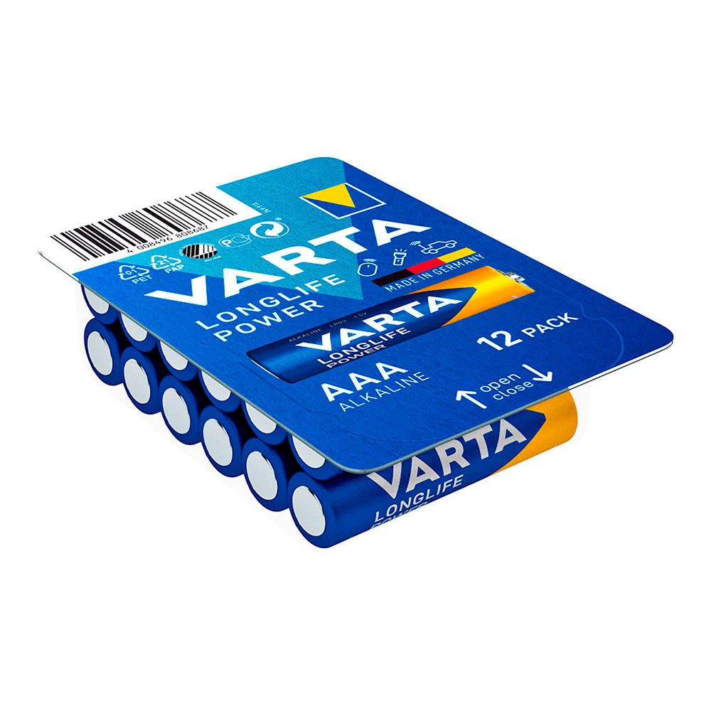 PILA VARTA LONGLIFE POWER AAA - LR03 CAJA 12 unid. Ø10,5x44,5mm