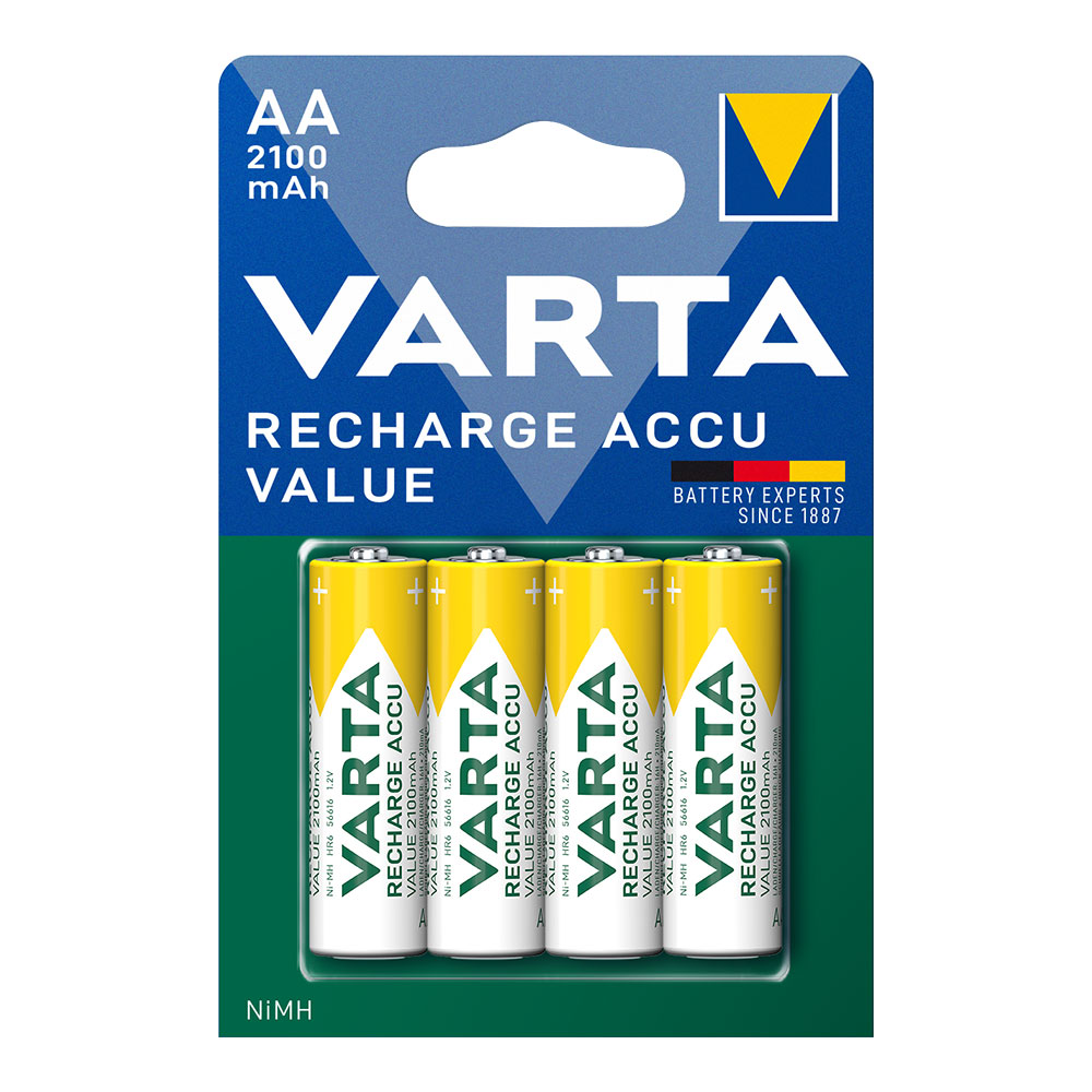 PILA VARTA RECARGABLE ACCU AA - LR06 2100mA (BLISTER 4 unid.) Ø14,5x50,5mm