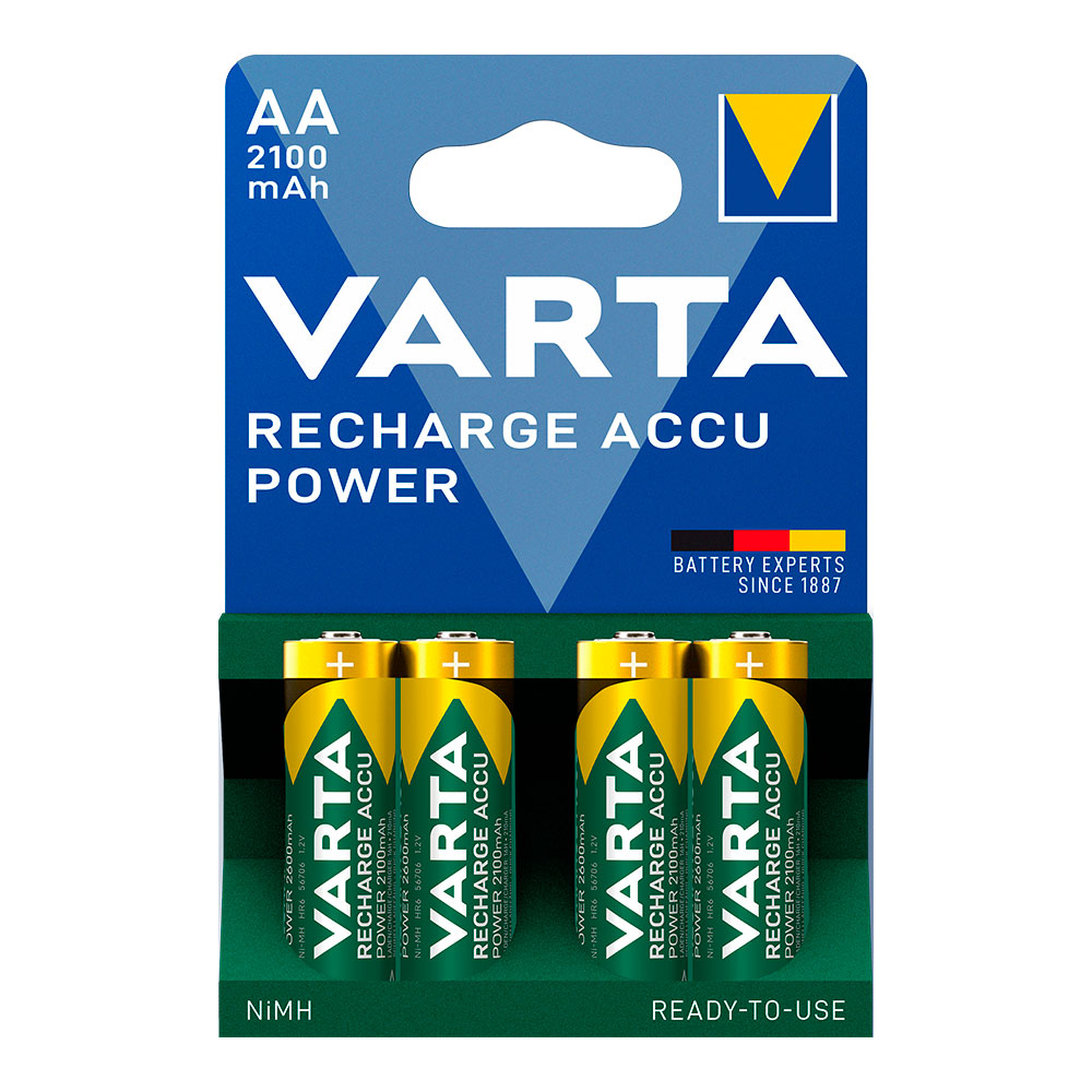 PILA VARTA RECARGABLE ACCU POWER AA - LR06 2100mA (BLISTER 4 unid.) Ø14,5x50,5mm