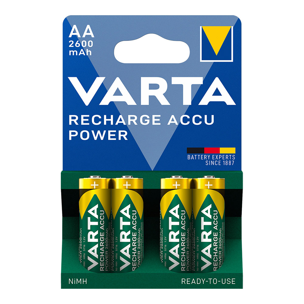 PILA VARTA RECARGABLE ACCU POWER AA - LR06 2600mA (BLISTER 4 unid.) Ø14,5x50,5mm - Ítem