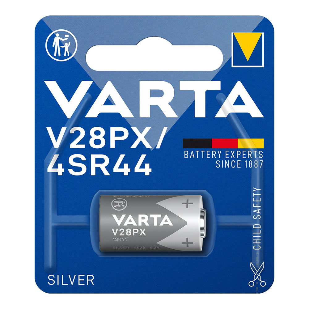 PILA VARTA SILVER V28PX / 4SR44 6,2V (BLISTER 1 unid.) Ø13x25,2mm