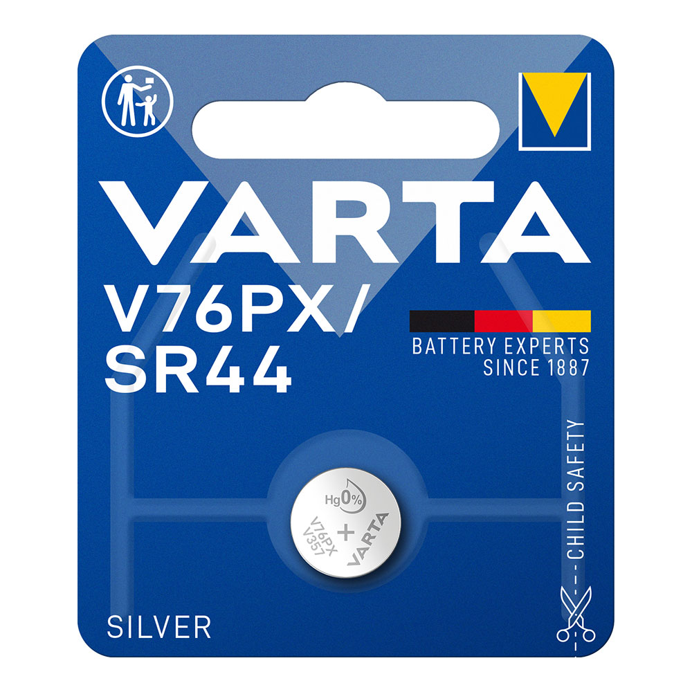 MICRO PILA DE BOTON VARTA SILVER SR44 - V76PX 1,55V (BLISTER 1 unid.) Ø11,6x5,4mm