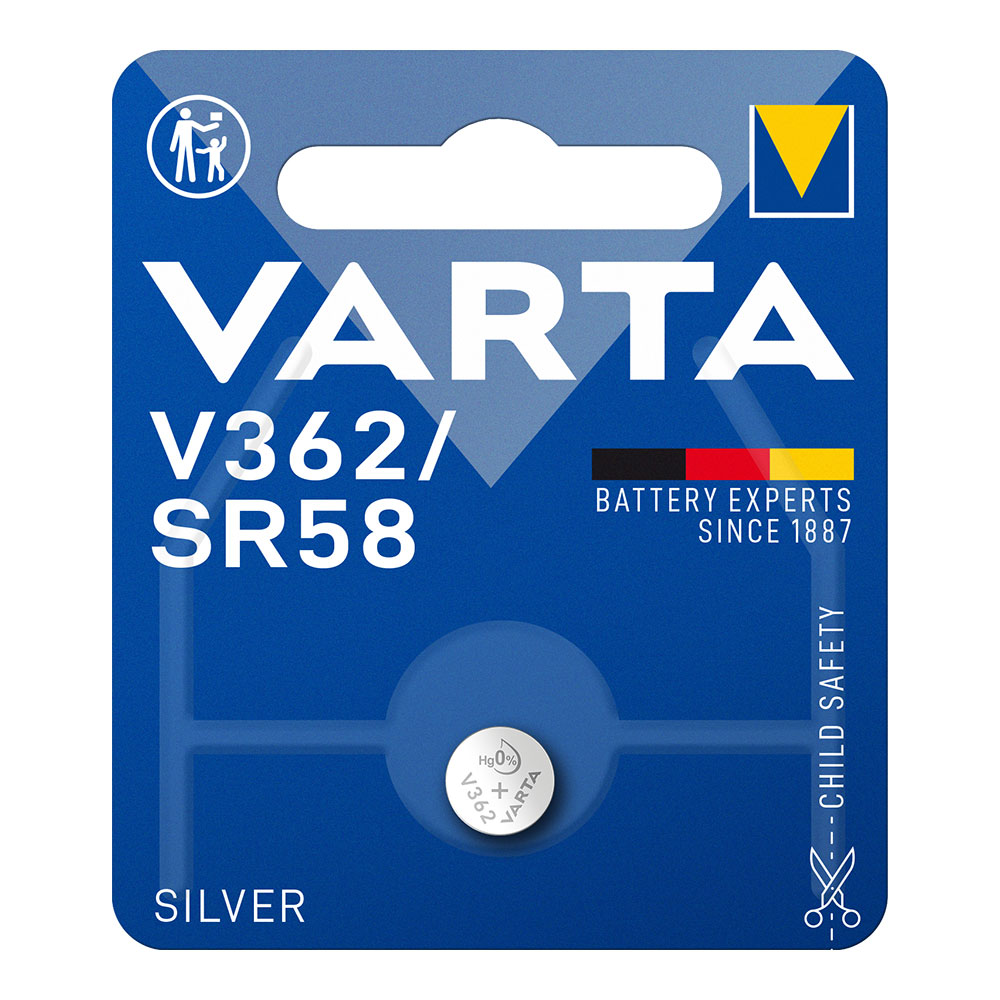 MICRO PILA DE BOTON VARTA SILVER SR58 -V362 1,55V (BLISTER 1 unid.) Ø7,9x2,1mm