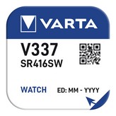 PILA DE BOTON SR416SW - V337 VARTA 9mAh (BLISTER 1 unid.) Ø4,8x1,65mm