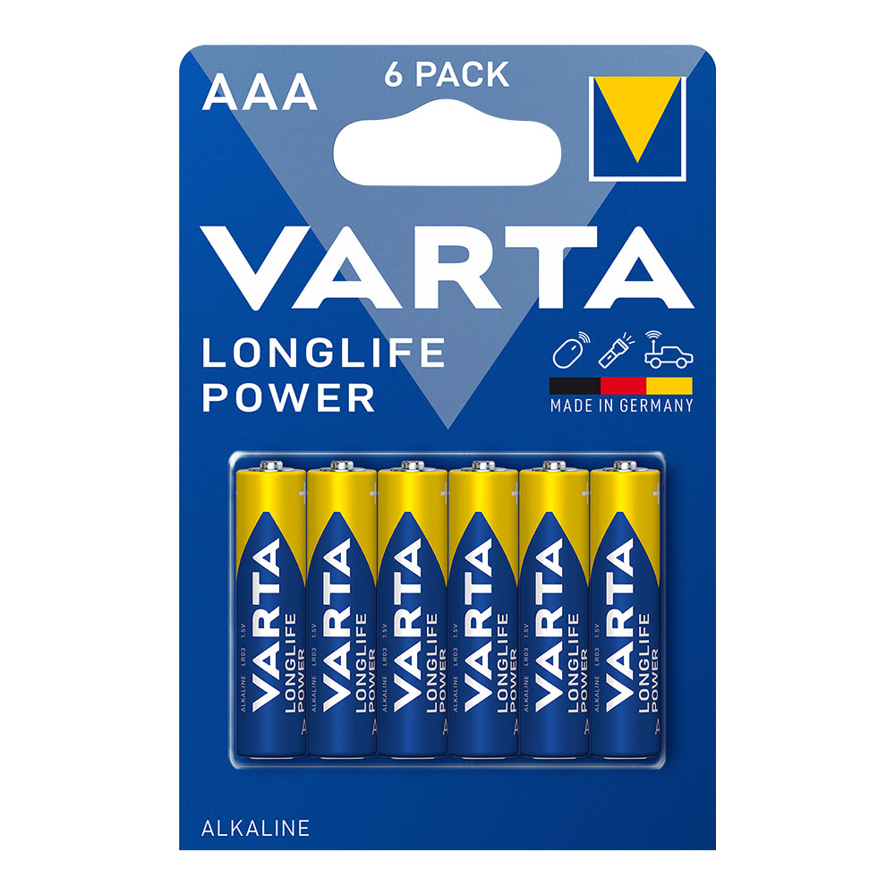 PILA ALKALINA LONGLIFE POWER AAA - LR-3 VARTA (BLISTER 6 unid.) - Ítem
