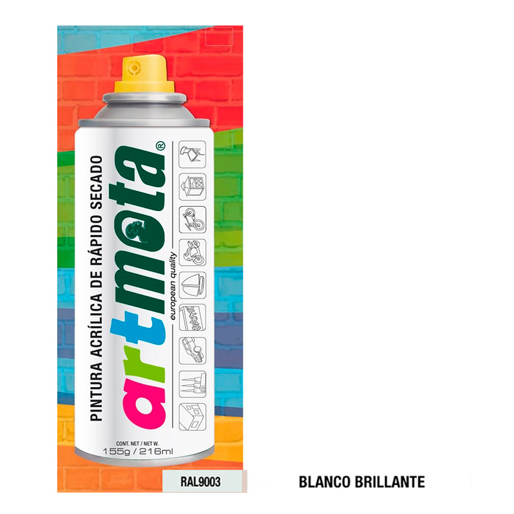 SPRAY BLANCO BRILLANTE RAL9003 216ml LA04 MOTA