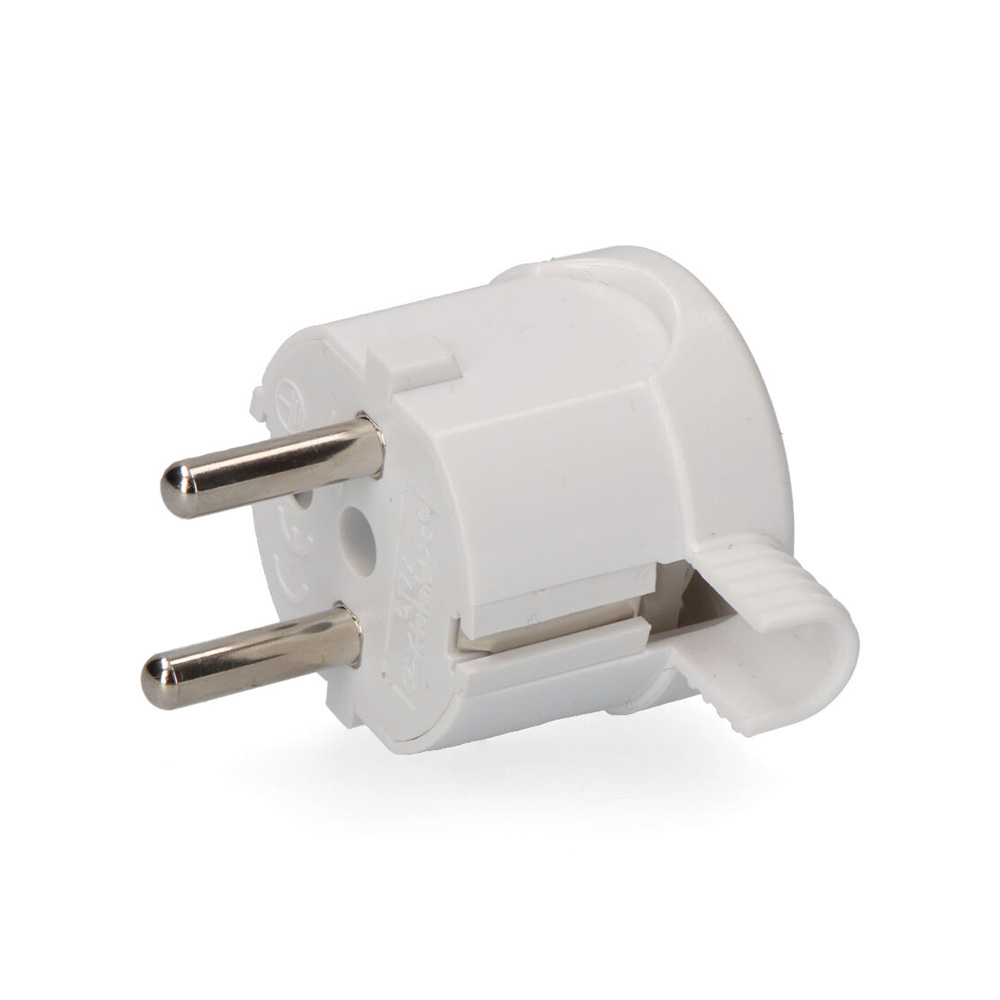 CLAVIJA SCHUKO T/TL SALIDA LATERAL 4,8mm 16A 250V BLANCA - Ítem