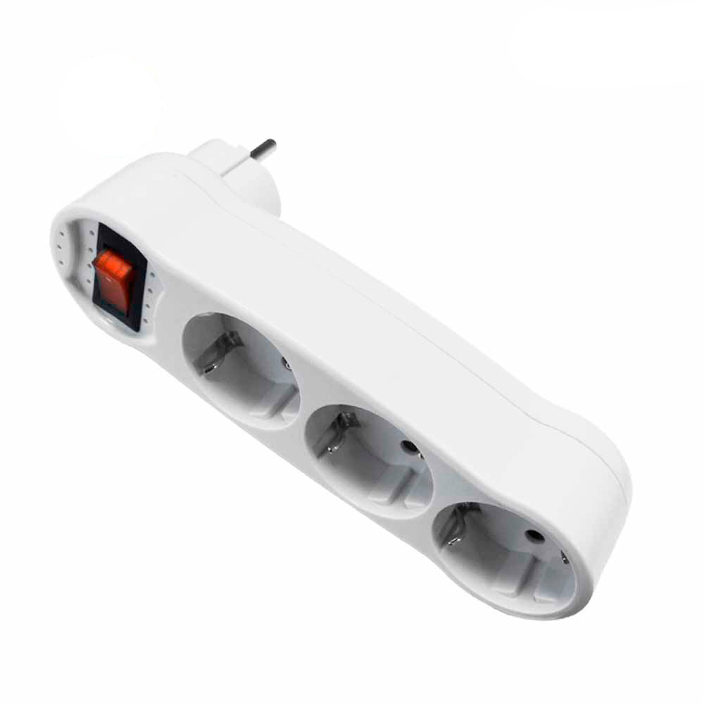 CLAVIJA TRIPLE T/TL CON INTERRUPTOR 16A 4,8mm (RETRACTILADA) EDM - Ítem