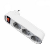 CLAVIJA TRIPLE T/TL CON INTERRUPTOR 16A 4,8mm (RETRACTILADA) EDM