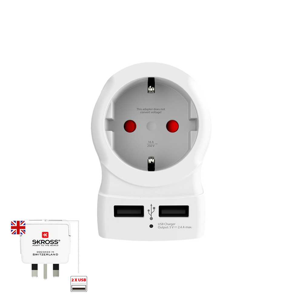 ADAPTADOR EUROPEO A REINO UNIDO USB SKROSS 1500280