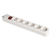 BASE BIPOLAR 6 TOMAS CON T/TL 10/16A 250V BLANCO + INTERRUPTOR LUMINOSO SOLERA