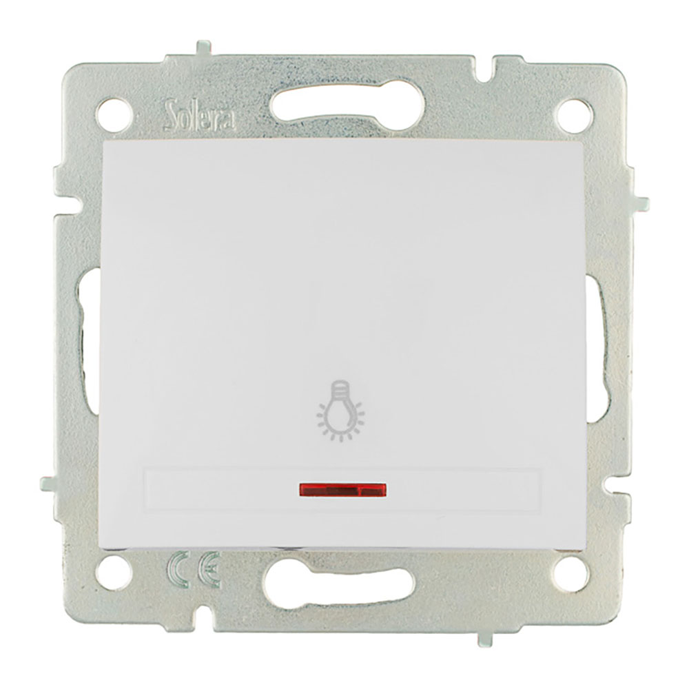 PULSADOR LUZ LUMINOSO 10A 250V SERIE EUROPA SOLERA ERP04ILQC - Ítem