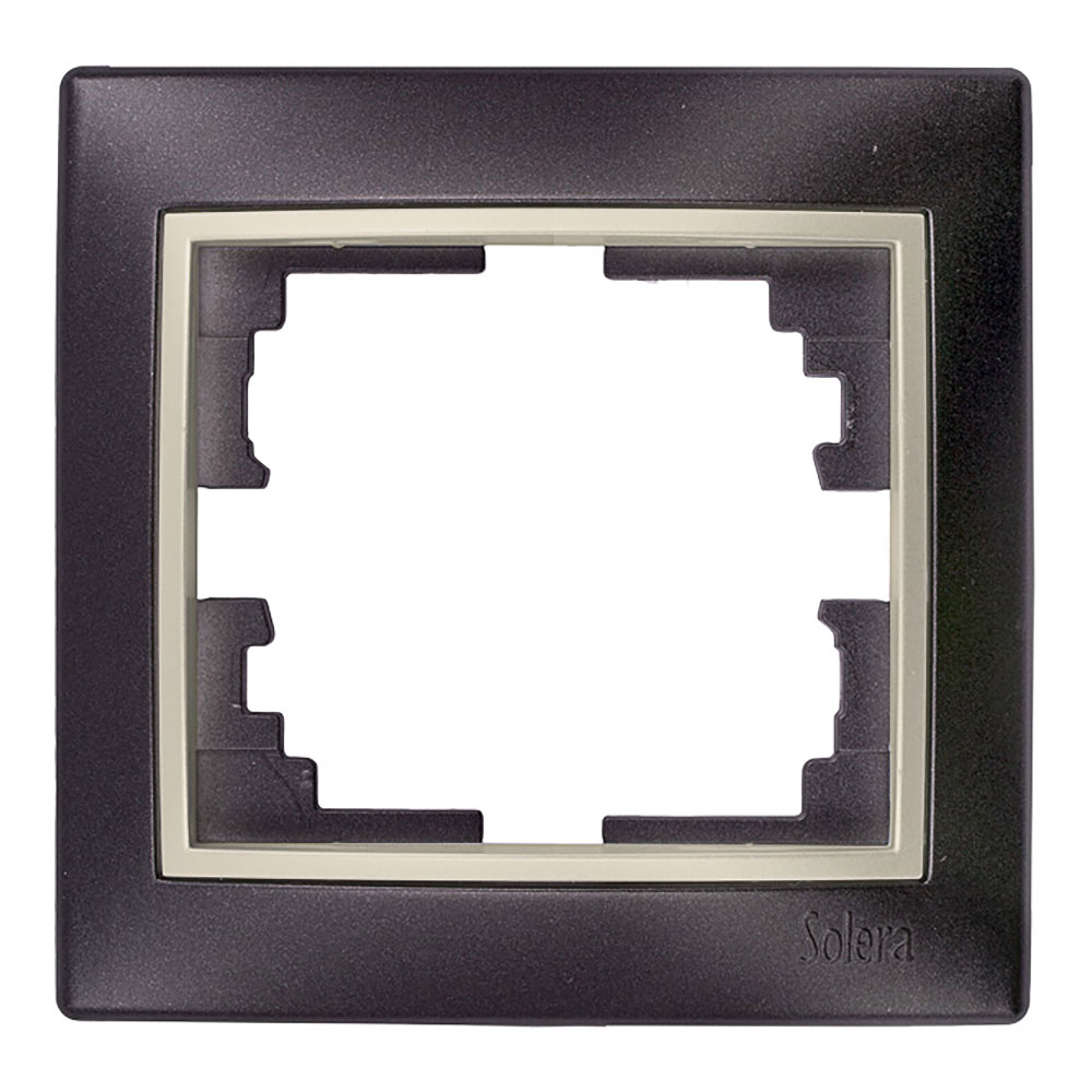 MARCO PARA 1 ELEMENTO MARCO NEGRO Y ARO PERLA 83x81x10mm. SERIE EUROPA SOLERA ERP71NU