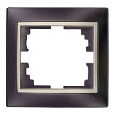 MARCO PARA 1 ELEMENTO MARCO NEGRO Y ARO PERLA 83x81x10mm. SERIE EUROPA SOLERA ERP71NU