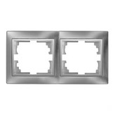 MARCO PARA 2 ELEMENTOS HORIZONTAL PLATA 154x81x10mm SERIE EUROPA SOLERA ERP72AU