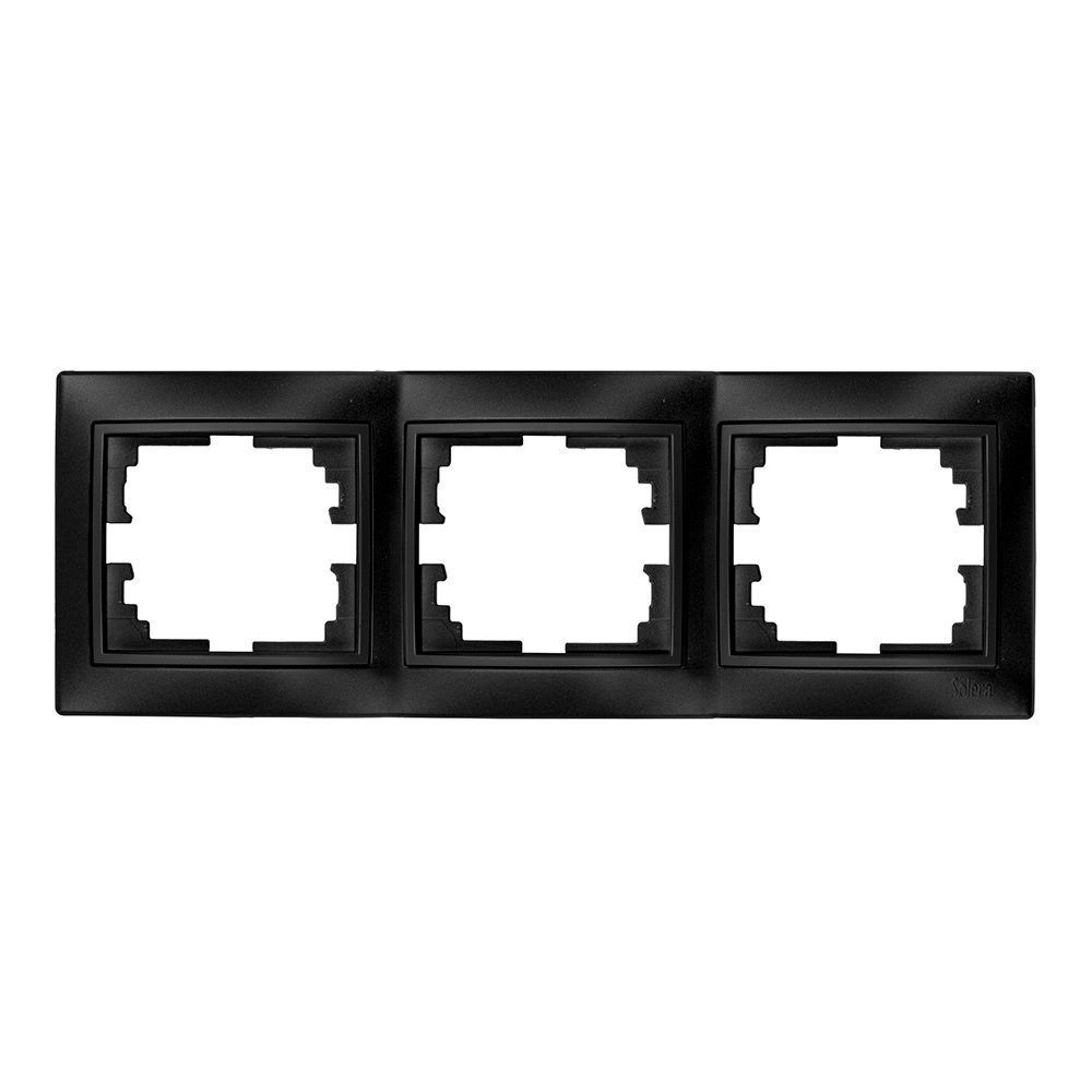 MARCO PARA 3 ELEMENTOS HORIZONTAL GRAFITO 225x81x10mm SERIE EUROPA SOLERA ERP73NGU - Ítem