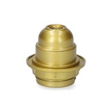PORTALAMPARAS SEMI-ROSCADO E-27 DORADO + ARANDELA (RETRACTILADO)