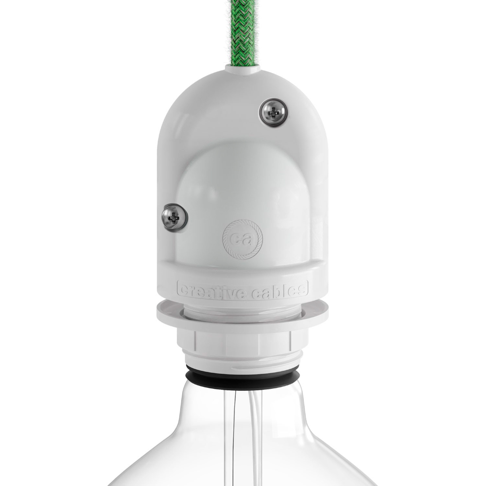 PORTALÁMPARAS PARA EXTERIOR E27 BLANCO. IP65 (RETRACTILADO) - Ítem
