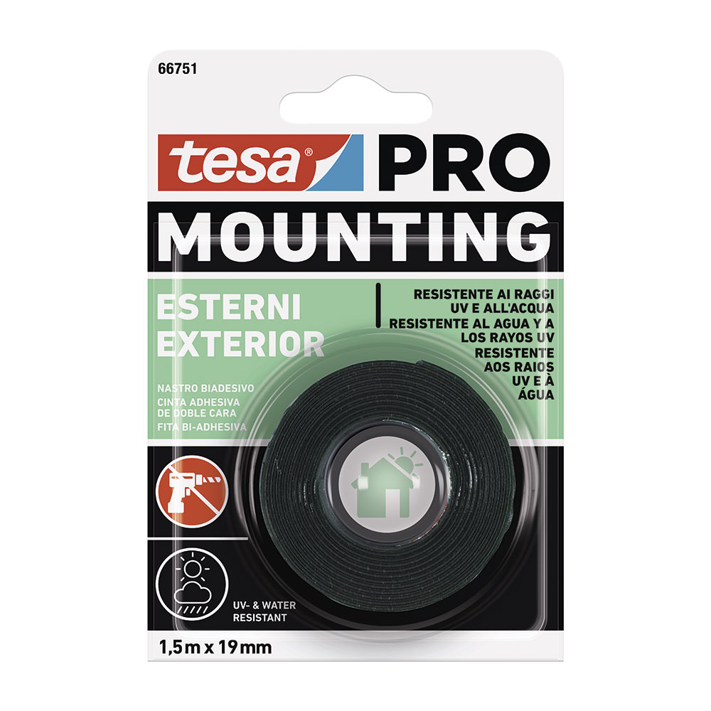 CINTA DOBLE CARA MOUNTING PRO EXTERIOR 1.5m x 19mm TESA