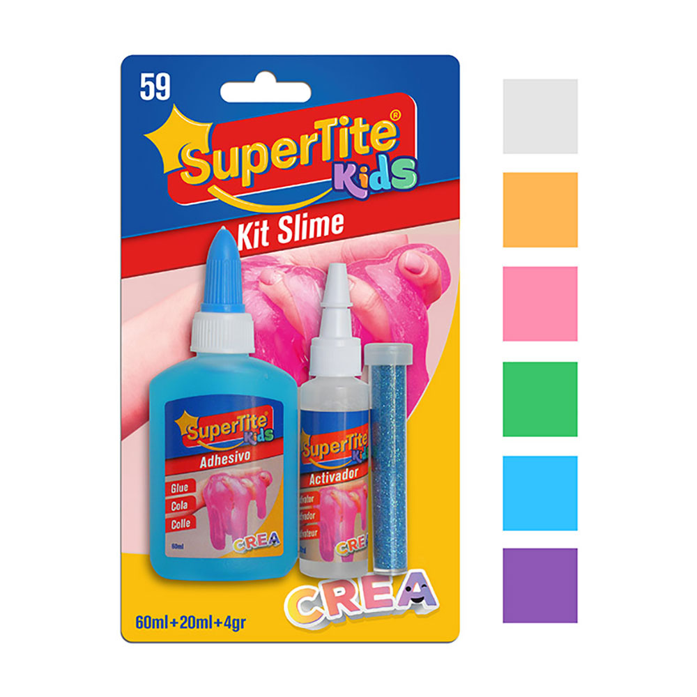 KIT SLIME, BLISTER 60ml x 20ml x 4g A2759 SUPERTITE COLORES / MODELOS SURTIDOS