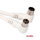 PROLONGACION TV ACODADA 9,5mm 10m ENVASADA BLANCA EDM