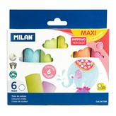 CAJA CON 6 TIZAS DE COLORES MAXI MILAN