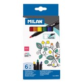 CAJA CON 6 ROTULADORES PARA PINTAR SOBRE TEJIDOS MILAN